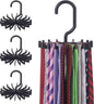 4 Pack Tie Rack Hanger Holder Hooks Organizer for Mens, 360 Degree Rotating Tie Racks, Black