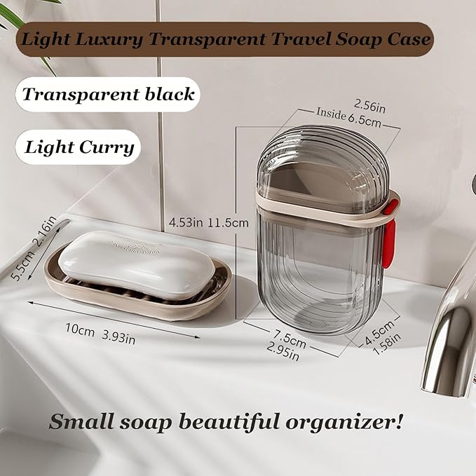 Travel Soap Case, Leakproof Soap Holder with Lid, Portable Bar Soap Holder for Traveling, Ideal for Bar Soap Storage During Travel, Camping, Gym