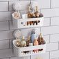 TAILI Shower Caddy Suction Cup 2 Pack, Heavy Duty Bathroom Organizer, Removable Shelves for Inside Shower, Shampoo, Waterproof Suction Plastic Storage for Bathroom Accessories Holder, White
