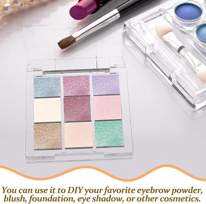 Veemoon Empty Makeup Lipstick Palette, 2pcs 9-Grid Plastic Eyeshadow Case Portable Diy Blush Pan Depotting Makeup Containers Lipstick Dispensing Organizer Storage Boxes for Make up Sample Travel