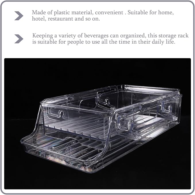 Didiseaon storage rack dispenser bin for refrigerator beverage can storage organizer fruit containers for fridge soda rack convenient soda holder can organizer drink container plastic beer