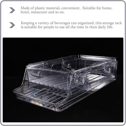 Didiseaon storage rack dispenser bin for refrigerator beverage can storage organizer fruit containers for fridge soda rack convenient soda holder can organizer drink container plastic beer