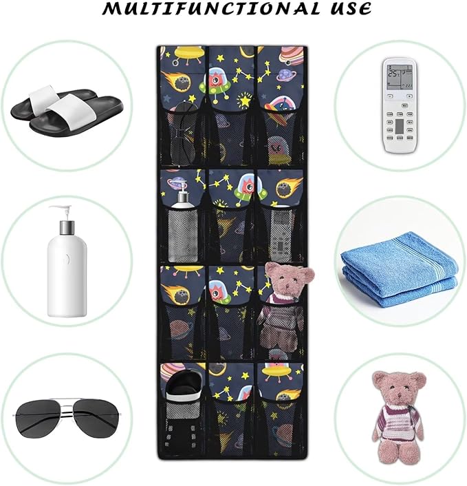Generic Black Alien Over The Door Pantry Organizer Space-Saving Over The Door Shoe Storage Organizer Bringing Convenience to Life and Work It Is Suitable for Children Kids Students