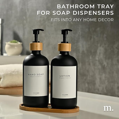 MaisoNovo Bamboo Soap Tray | Wooden Bathroom Soap Dispenser for CounterTop