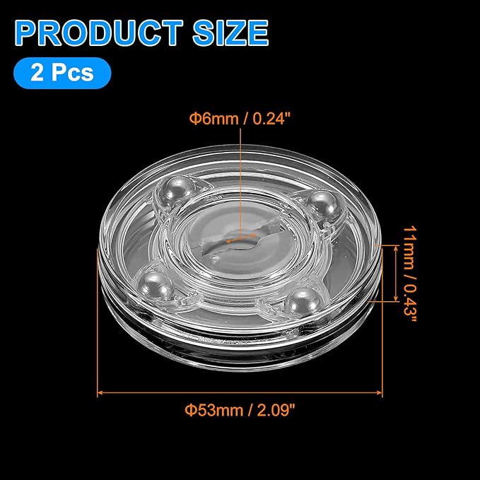 uxcell 2Pcs Acrylic Lazy Susan Turntable, 2 Inch Clear Turntable Organizer Ball Bearing 360 Degree Rotating Tray for Spice Rack Table Cake Kitchen Pantry Decorating Bathrooms