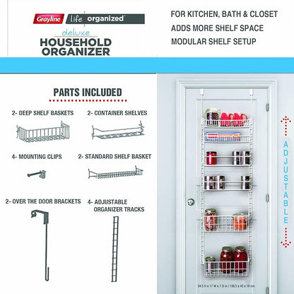 GRAYLINE 410248, Deluxe Back of Door/Wall Storage System, White