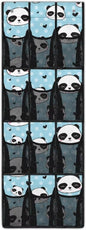 Multi-Functional Over the Door Organizer with 12 Mesh Pockets, Storage Hanging Bag Behind the Door for Shoes Accessories Cleaning Supplies for Home Office Use, Panda