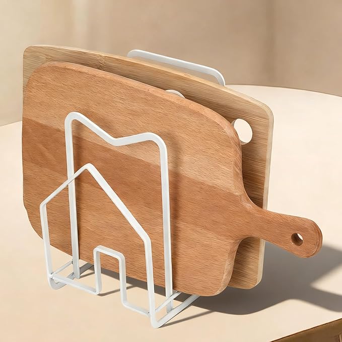 Chopping Board Organizer Stand Holder (White)