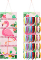 Tudomro Hanging Headband Holder for Girls Felt Hair Accessories Organizer with 60 Elastic Bands Bow Hanger for Girls Hair Bows Without Headbands(Fresh Color,Flamingo)