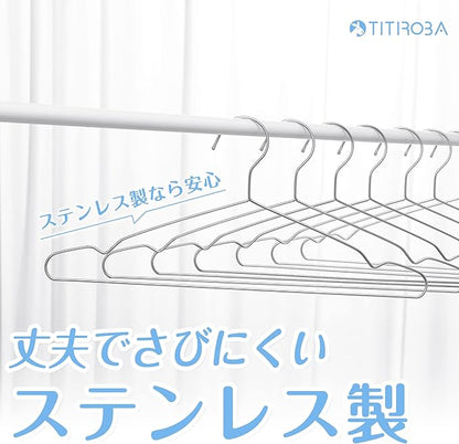Titiroba 22AB025 Hangers, Stainless Steel, Rustproof, Durable, Set of 20