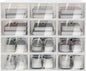 24-Pack Clear Plastic Shoe Boxes with Lids, Sturdy Stackable Shoe Boxes for Closet, Collapsible Space-Saving Shoe Rack for Sneakers & Boots, Plastic Shoe Cabinet Box Set with Handles