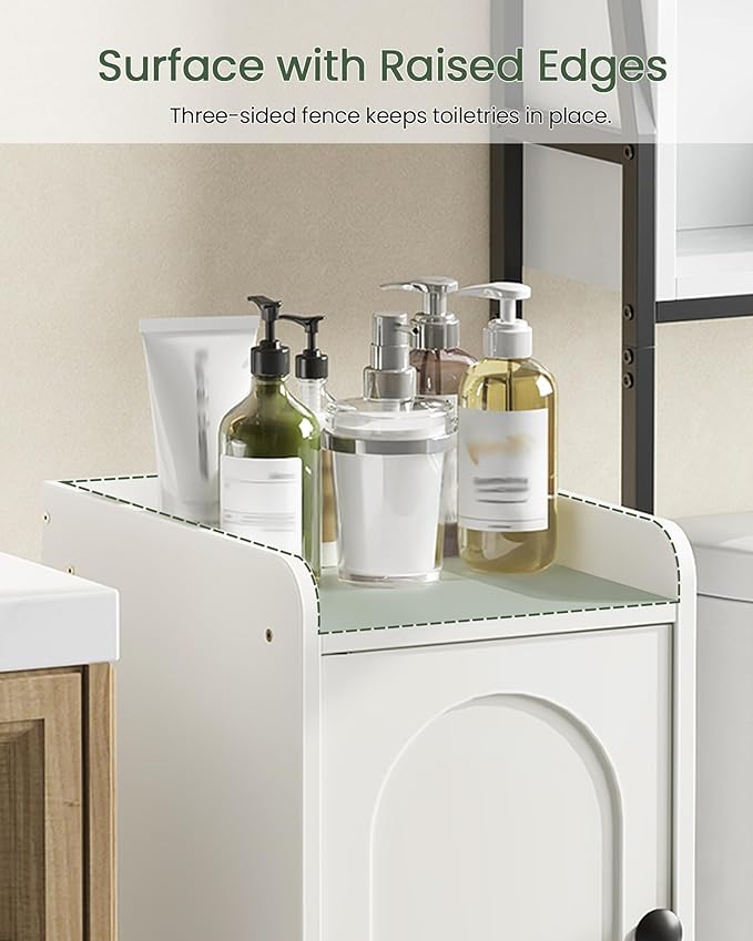 CHOEZON Toilet Paper Cabinet, Small Corner Floor Cabinet, Freestanding Toilet Paper Storage Cabinet with 2 Doors, Narrow Bathroom Cabinet, for Small Spaces, Bathroom, Living Room, Kitchen, White