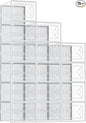 DUMOS Shoe Storage Boxes, 15-Pack Stackable Clear Shoe Containers with Lids, Display Sneaker Case Organizer for Closet, Under Bed, Entryway,White, Fit Size 9