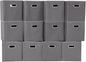Fabric Cloth Storage Bins,Fabric Cube Organizer with Dual Handles Foldable Cube Storage Baskets for Home Bedroom Storage,Set of 12,(Gray)