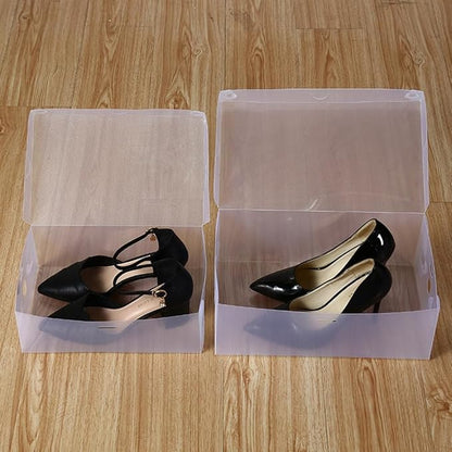 5 Pack Transparent Shoe Box,Men Women Clear Dustproof Shoe Storage Organizer,Travel Sneaker High-Heeled Container (11"x7"x3.7")