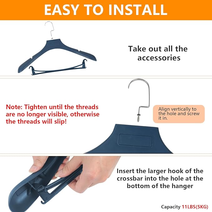 DEDU Plastic Extra Wide Shoulder Suit Hangers for Men 15 Pack Width 17.7", Blue Sweater Hangers no Shoulder Bump Non Slip for Thick Sweaters, Clothes Hangers with Pants Bar & Metal Hook