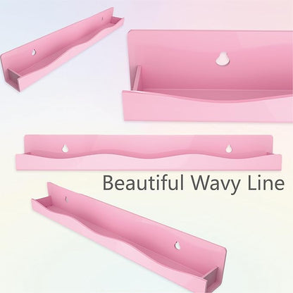 6 Colors Nail Polish Wall Mounted Shelf,15 Inch Nail Polish Floating Shelves for 66-90 Bottles Multi-Purpose,Ideal Gift, Great Display for Salons Retailers,6 pack