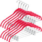 Home-it 10 Pack Clothes Hangers with clips - PINK Velvet Hangers - made for skirt hangers - Clothes Hanger - pants hangers - Ultra Thin No Slip