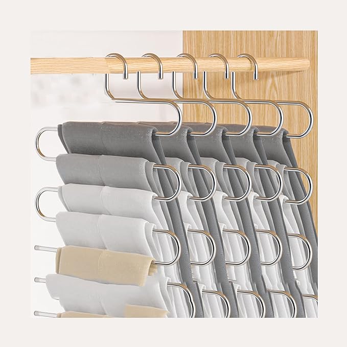 Hangers Pants Hangers Scarf Hanger S-Type Clothes Pants Hanger 5 Piece Jeans Hanger Closet Storage Pant Hangers Clothes Hangers