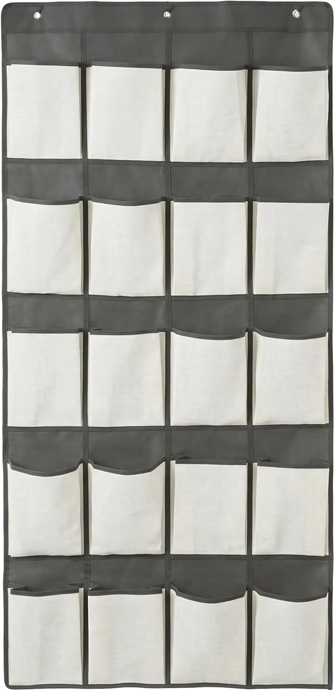 Simplify 20 Pocket Over The Door Hanging Shoe Organizer in Cashmere
