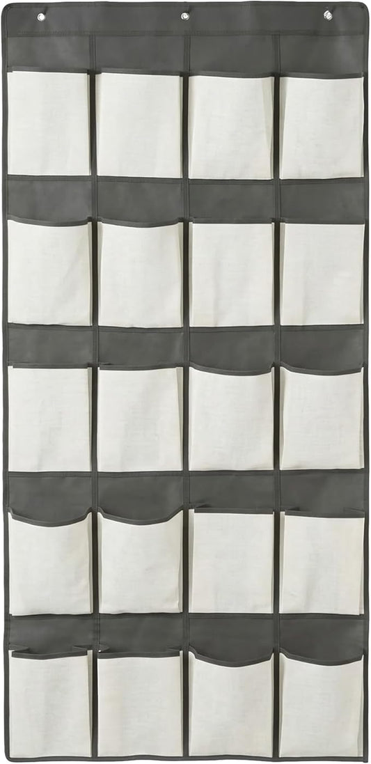 Simplify 20 Pocket Over The Door Hanging Shoe Organizer in Cashmere