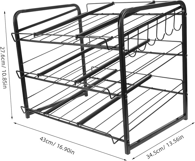 Soda Can Organizer Rack with Adjustable Stackable Design for Refrigerator Pantry Cabinet High Capacity Beverage Can Storage Holder for Kitchen Countertop
