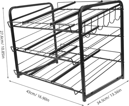 Soda Can Organizer Rack with Adjustable Stackable Design for Refrigerator Pantry Cabinet High Capacity Beverage Can Storage Holder for Kitchen Countertop