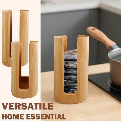 3 Pcs Mason Jar Lid Organizer Regular Mouth Bamboo Vertical Organization Tumbler Lids Storage Holder Mason Jar Accessories for Home Kitchen