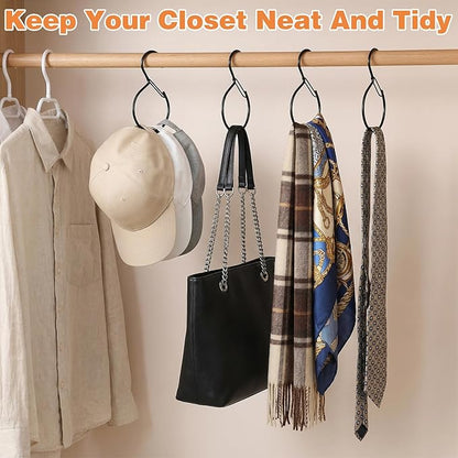 2Pack S Shaped Belt Organizer for Closet, Space Saving Belt Hanger Hook, Tie Scarf Hat Holder Storage, Bedroom Home Accessory