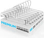 HOUSE DAY Bulk Clear Pants Hangers with Clips 500 Pack, Non-Slip Plastic Skirt Hanger with 2 Adjustable Clips, Slim Clip Hangers for Pants, Skirts, Shorts, 14" Clear Hanger, 360-Rotating Swivel Hook