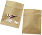 PABCK 1000 Pack 5.1x7.08 inch (Inner Size 4.7x5.7 inch) Clear Window Brown Kraft Paper for Zip Bag Seed Packets Lock Food Storage Bags Zipper Lock Envelopes Resealable Heat Seal Pouch Coffee Packet