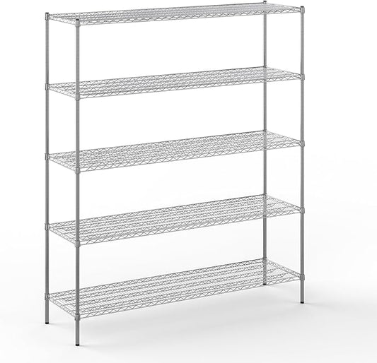 21" Deep x 72" Wide x 86" Height Wire Shelving Kit | 5-Tier | NSF Commercial Storage Rack Unit