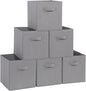 Storage Cubes - STORAGE MANIAC, 11 Inch Collapsible Storage Bins with Handles, 6 Pack Fabric Foldable Bins for Organization, Durable Storage Bins for Closet, Shelves, Offices, Toys, Grey