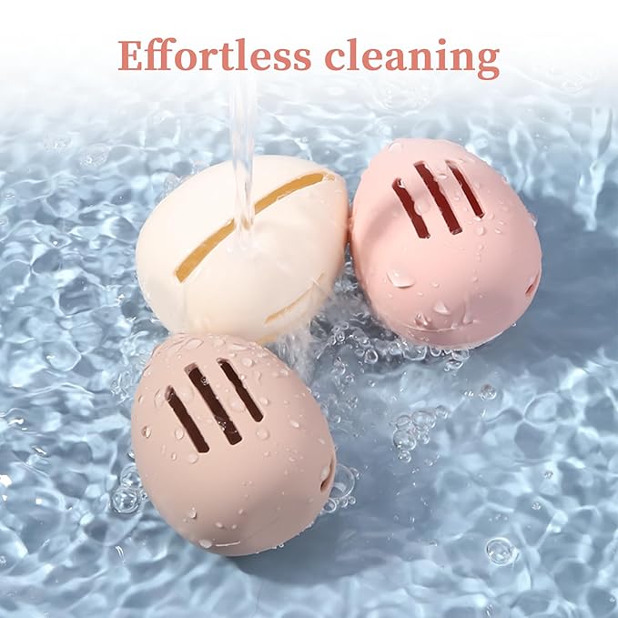 3 Pcs Makeup Sponge Holder, Cosmetic Travel Cases, Egg-shaped Blender Storage, Durable Silicone Organizer for Wet or Dry Makeup Sponges, Space-Saving, Easy to Clean (white/pink/khaki)