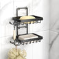Moforoco Double Soap Bar Holder for Shower, No Drilling, 304 Stainless Steel, Wall Mounted Soap Holder with 4 Hooks and Razor Holder, Shower Rack Soap Tray Bar Soap for Bathroom Accessories Organizer