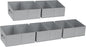 DIMJ Closet Storage Bins, 5 Pack Storage Baskets for Shelves, Foldable Closet Organizer with Handle, Linen Closet Organizers and Storage for Clothes, Toys, Towel, Books (Grey)