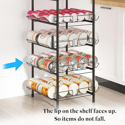 GILLAS 6 Tier Water Bottle Storage Rack, Free Standing Vertical Metal,Water Bottle Organizer, Large Capacity Bottled Rack Water Holder Stand for Cabinet Kitchen Party Pantry,Black