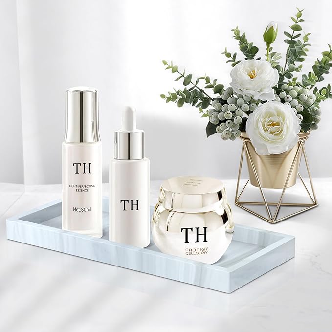 Bathroom Vanity Tray,Thick Original Silicone Soap Dispenser Tray,EGWON Shatterproof Toilet Tank Tray Vanity Tray for Dresser Tops,Bathroom for Perfume,Soap Bottle