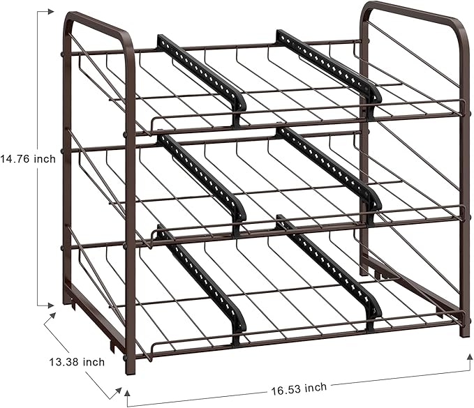 Vrisa Can Organizer Stackable Can Dispenser for Food Storage Can Rack Organizer for Pantry Cabinet Countertop Holds Up to 72 Cans Rustic Brown 2 Pack