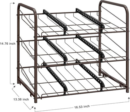 Vrisa Can Organizer Stackable Can Dispenser for Food Storage Can Rack Organizer for Pantry Cabinet Countertop Holds Up to 72 Cans Rustic Brown 2 Pack