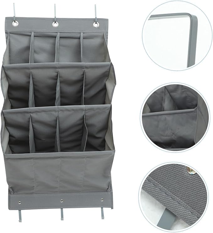 MAGICLULU The Door Hanging Storage Bag 12 Pockets Grey Wall Mounted Organizer Multi-function Closet Hanging Pouch for Home Storage and Shoe Accessories