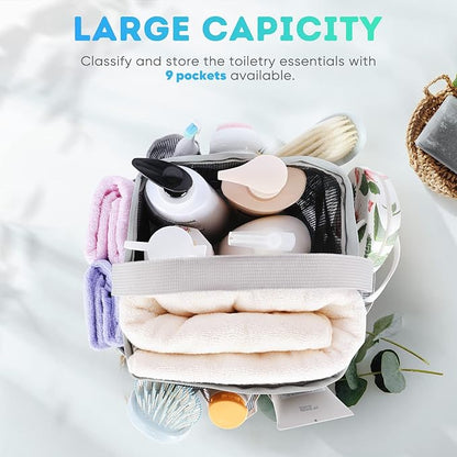 EUDELE 2 Pack Mesh Shower Caddy Portable for College Dorm Room Essentials, Shower Caddy Dorm with 8-Pocket Large Capacity,Shower Bag for Beach,Swimming,Gym