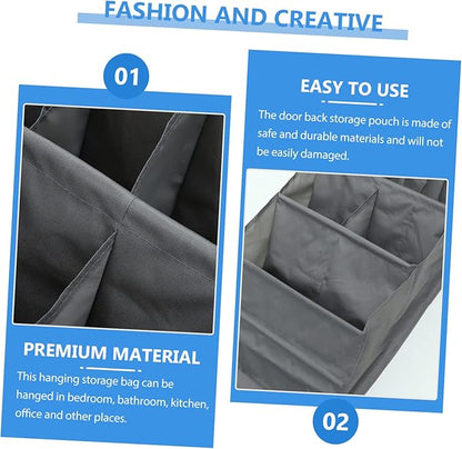 Happyyami 1Set Multi Layer Closet Hanging Pouch Over the Door Storage Organizer for Shoes Craft Supplies and Essentials Easy Install No Tools Needed Grey