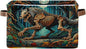 Large Storage Basket Skeletal Wolf Storage Bin Cube Canvas Fabric Organizer Handles Collapsible for Clothes Toys Bedroom Decorative