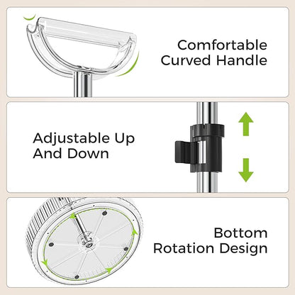 2-Tier Lazy Susan 360° Rotating Turntable Organizer Rack with Handles Height Adjustable, Spice Rack Holder Organizer for Cabinet, Pantry Organizers Bathroom Countertop Storage (Transparent Color)