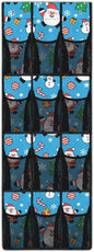 Candy Santa Claus Behind Door Organizer for Dorm Room Essentials Merry Christmas Over The Door Organizer Multi-Funtion Storage Bag Wall Hanging Storage,4 Metal Hook with 12 Pockets