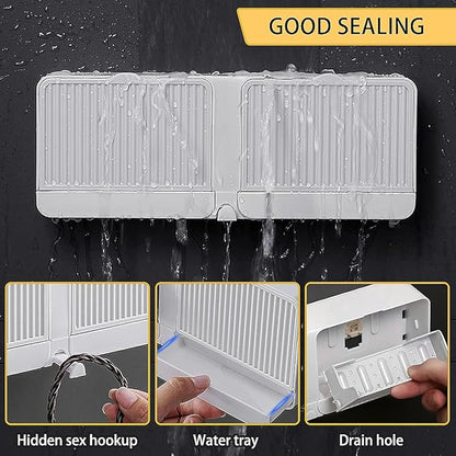 Soap Holder with Hooks, 2-in-1 Wall Mounted Soap Dish, No Drilling Soap Bar Holder with Self Draining to Keep Soap Bars Dry, Suit for Shower, Bathroom and Kitchen(White)