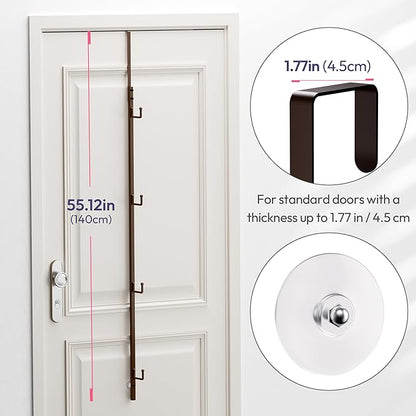 SWTYMIKI Over Door Hat Organizer - 4 Packs Metal Hanging Hat Rack with 16 Hooks Design, Baseball Cap Hanger Organizer Storage Holds up to 80 Caps for Door, Bedroom, Closet