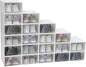 Clear Plastic Shoe Storage Boxes 20 Pack Stackable Shoe Cabinet Organizer Sneaker Containers, Toy Storage Organizer Bins for Small Gear(White)