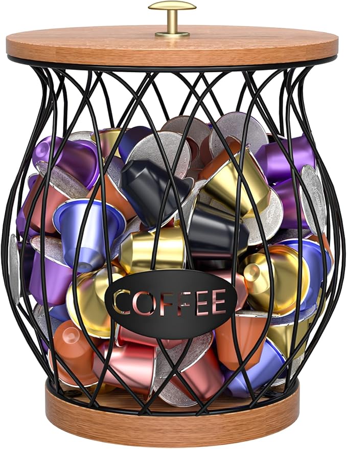 Coffee Pod Holder, Black K Cup Holder for Counter, Small Bar Accessories for Coffee Bar Station(Balck)